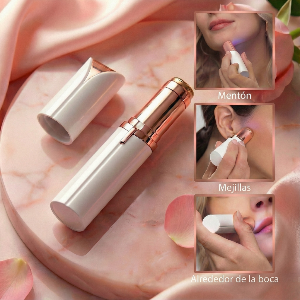 SilkyGlow™ - Depiladora Facial Indolora (Edición Rose Gold)