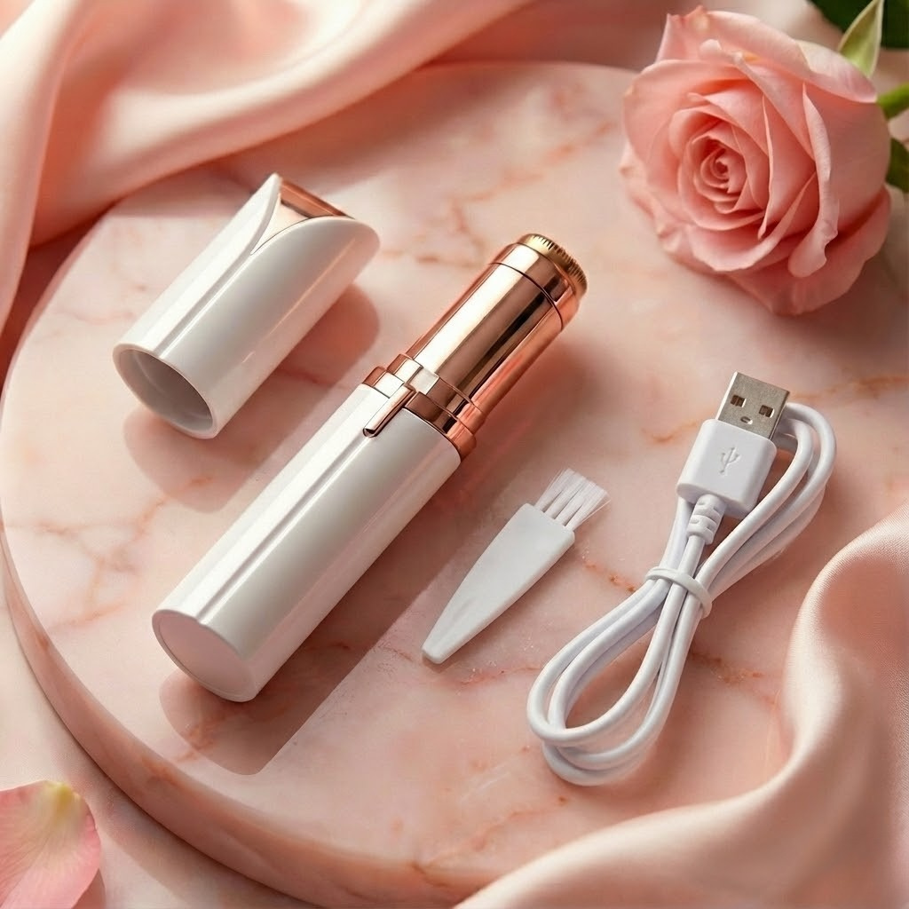 SilkyGlow™ - Depiladora Facial Indolora (Edición Rose Gold)
