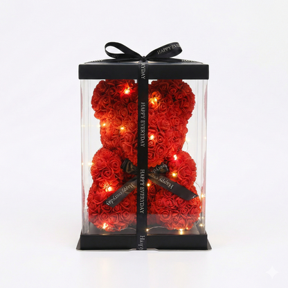 Oso de Rosas con Luces LED + Caja Regalo