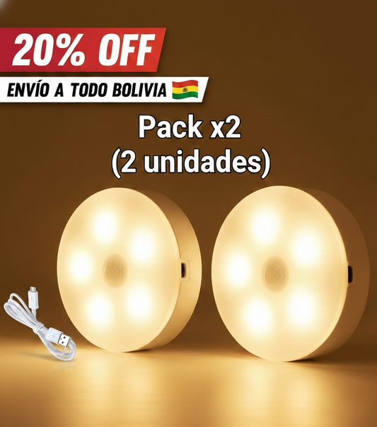 LumiSense™ Pro (Pack x2) – 2 unidades: Luz LED con Sensor de Movimiento