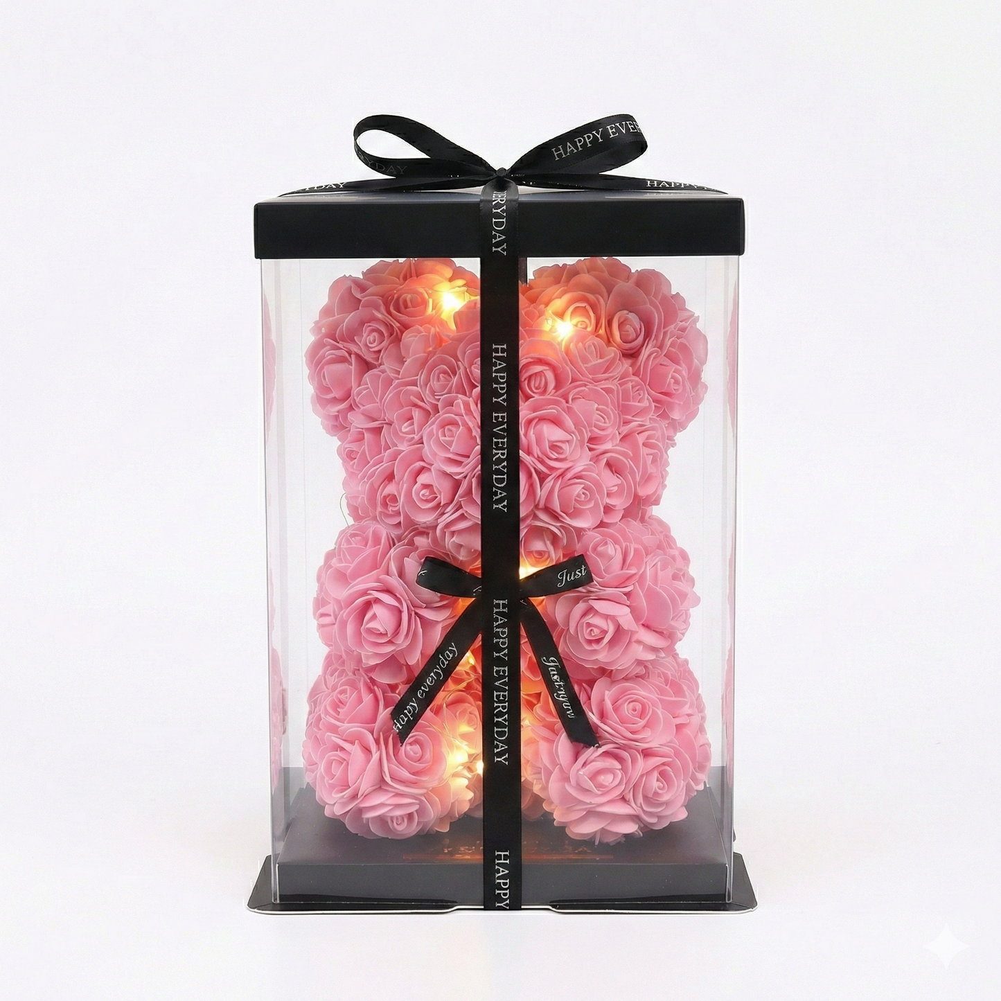 Oso de Rosas con Luces LED + Caja Regalo